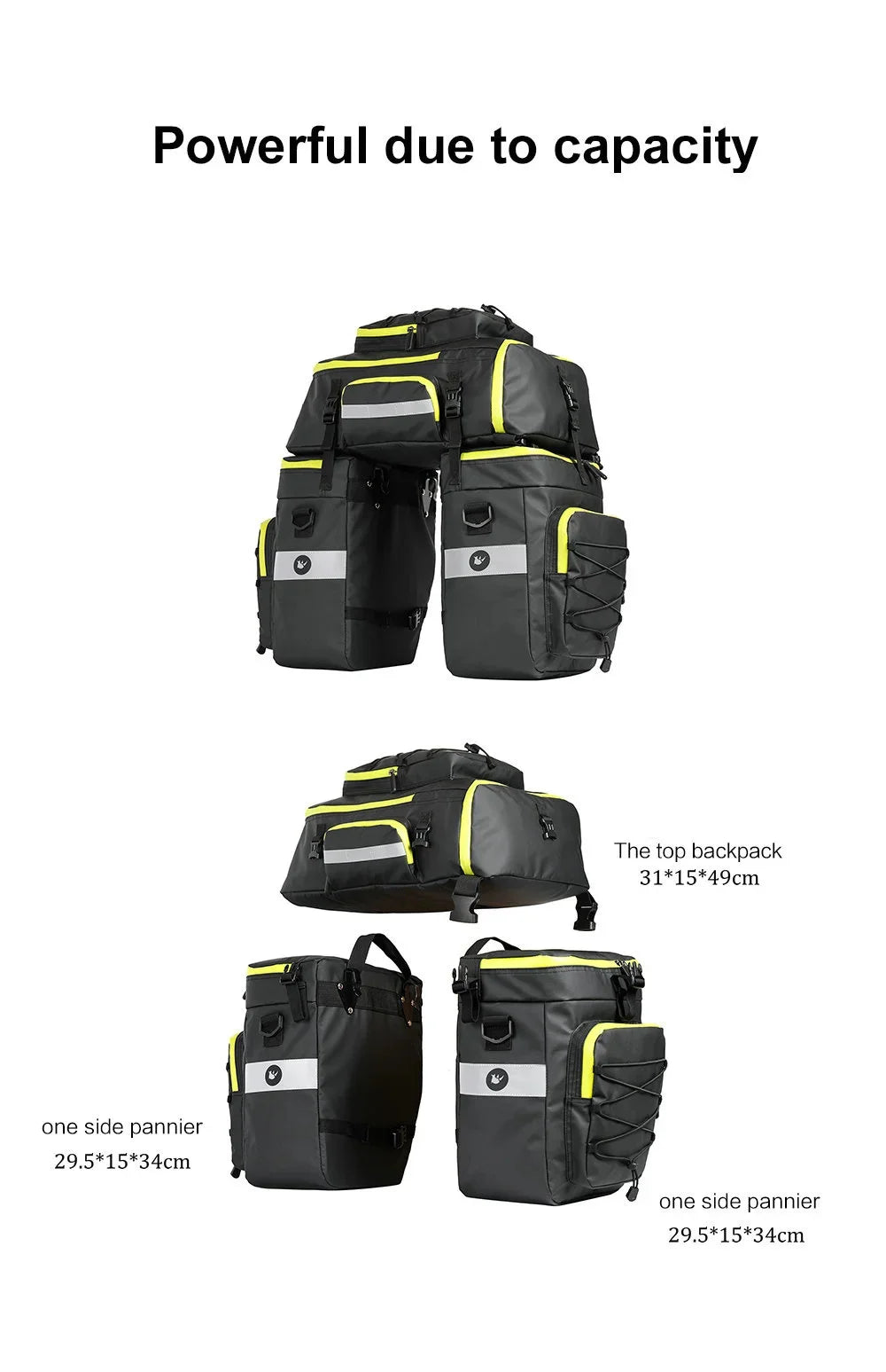 Bicycle Pannier Bag – Waterproof 3-in-1 Saddle Backpack | Rhinowalk